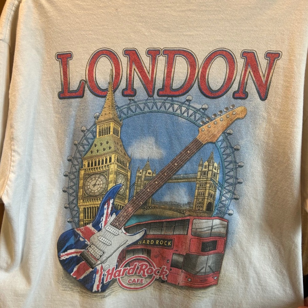 Hard Rock Cafe London Graphic Tee White Size XL T Shirt Cotton Music Guitar Band - Picture 5 of 5